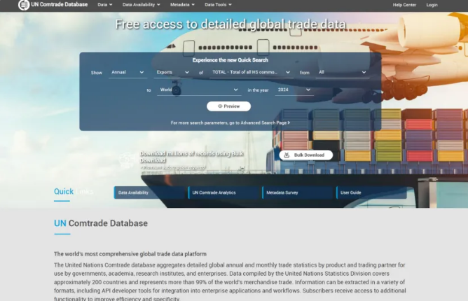 联合国商品贸易数据库 联合国商品贸易数据库